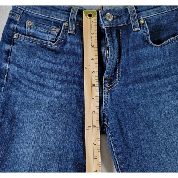 7 For All Mankind Cropped Gwenevere Size 27 Ankle Low Rise Straight Womens Jeans - Picture 11 of 16